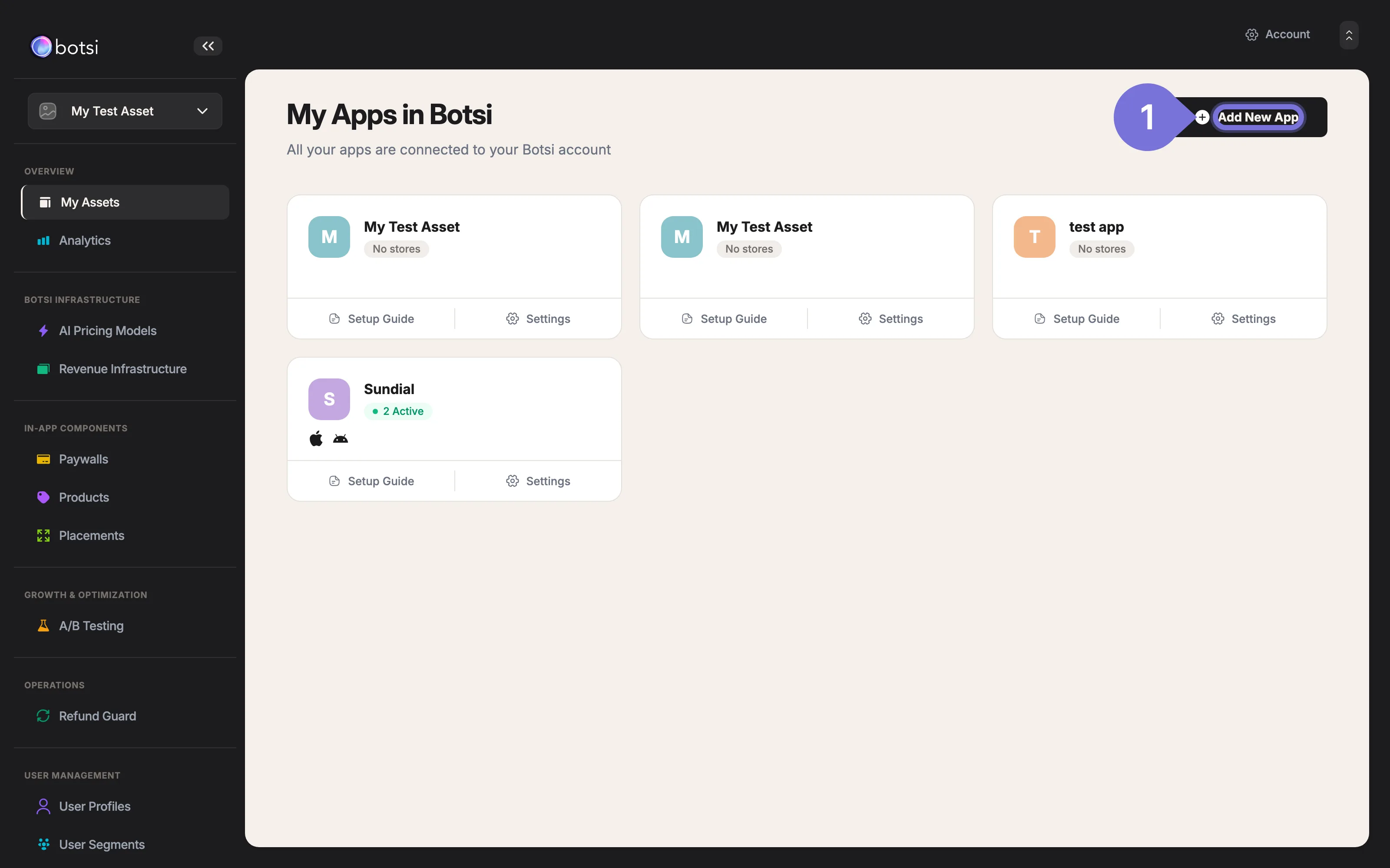 Image showing the Home Dashboard